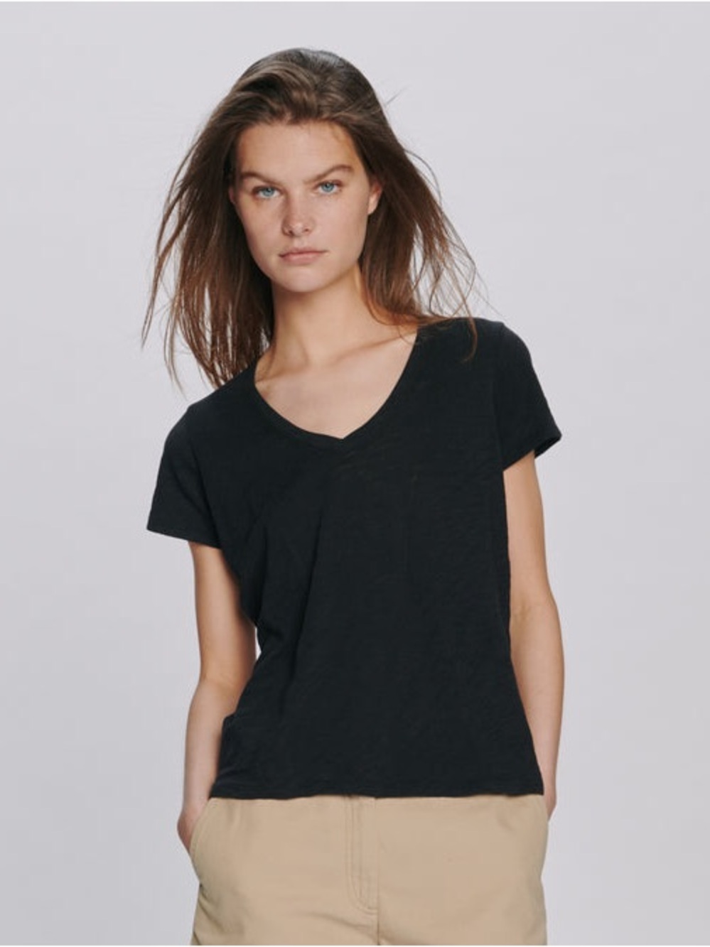 ATM ANTHONY THOMAS MELILLO V-NECK T-SHIRT BLACK WOMEN’S SMALL